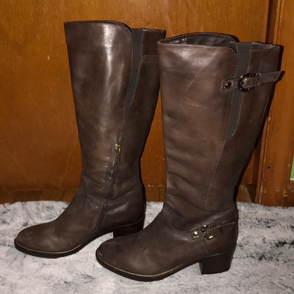 Brown riding boots